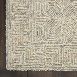 HomeRoots 8' Beige and Gray Wool Area Rug - Modern Abstract Geometric Design for Luxe Living Spaces 8' X 10' 553495
