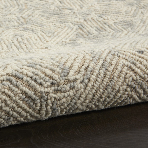 HomeRoots 8' Beige and Gray Wool Area Rug - Modern Abstract Geometric Design for Luxe Living Spaces 8' X 10' 553495