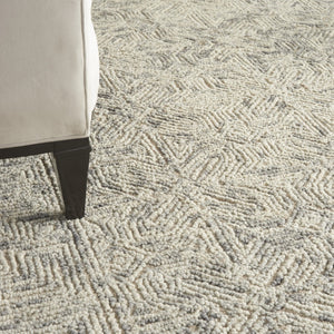 HomeRoots 8' Beige and Gray Wool Area Rug - Modern Abstract Geometric Design for Luxe Living Spaces 8' X 10' 553495