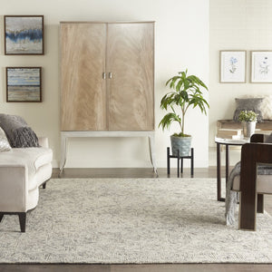 HomeRoots 8' Beige and Gray Wool Area Rug - Modern Abstract Geometric Design for Luxe Living Spaces 8' X 10' 553495