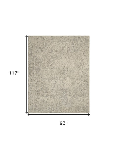 Homeroots 8' Modern Beige And Gray Wool Abstract Geometric Area Rug – Stylish, Warm, And Noise-reducing Decor 8' X 10' Wool 553495