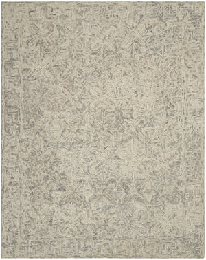 HomeRoots 8' Beige and Gray Wool Area Rug - Modern Abstract Geometric Design for Luxe Living Spaces 8' X 10' 553495