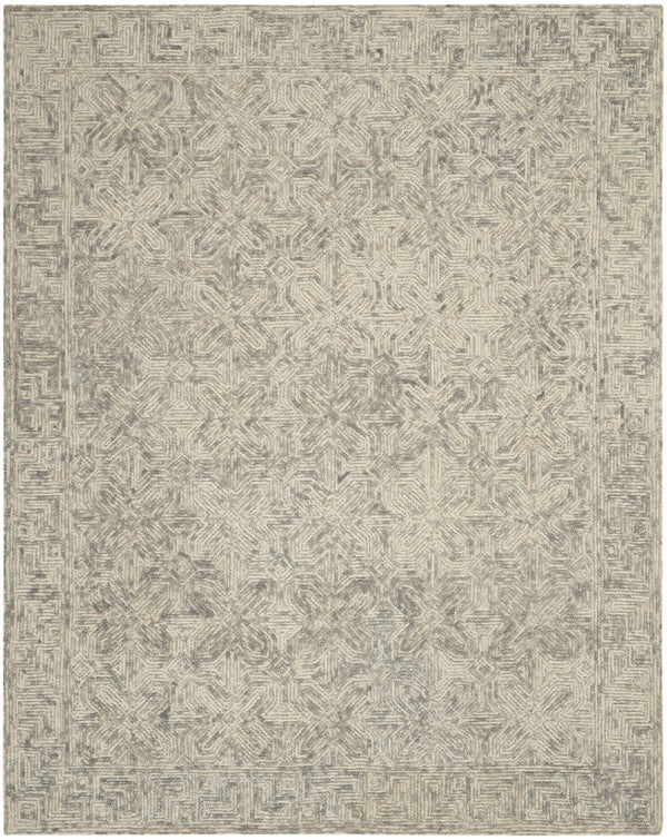 HomeRoots 8' Beige and Gray Wool Area Rug - Modern Abstract Geometric Design for Luxe Living Spaces 8' X 10' 553495