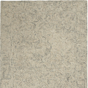 Homeroots 8' Modern Beige And Gray Wool Abstract Geometric Area Rug – Stylish, Warm, And Noise-reducing Decor 4' X 6' Wool 553498