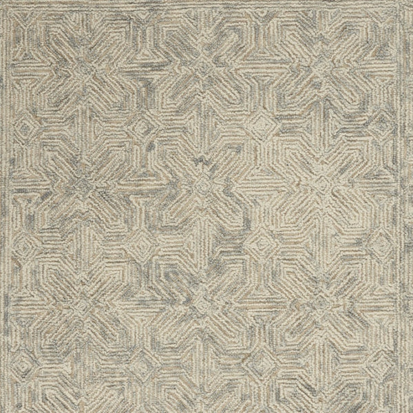 Homeroots 8' Modern Beige And Gray Wool Abstract Geometric Area Rug – Stylish, Warm, And Noise-reducing Decor 4' X 6' Wool 553498