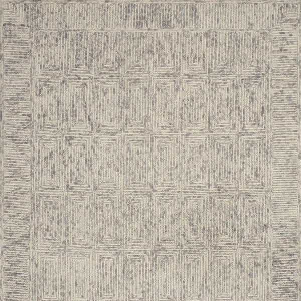 Homeroots 8' Luxurious Ivory And Gray Wool Geometric Area Rug - Perfect For Cozy Modern Home Décor! 8' X 12' Wool 553499