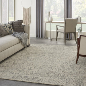 Homeroots 8' Luxurious Ivory And Gray Wool Geometric Area Rug - Perfect For Cozy Modern Home Décor! 8' X 12' Wool 553499