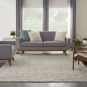 HomeRoots 8' Wool Area Rug in Ivory and Gray - Modern Geometric Design for Stylish Living Spaces & Comfort 8' X 12' 553499