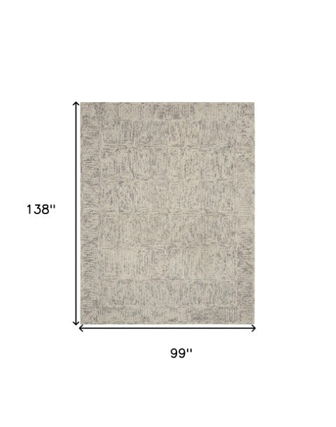 Homeroots 8' Luxurious Ivory And Gray Wool Geometric Area Rug - Perfect For Cozy Modern Home Décor! 8' X 12' Wool 553499