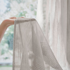 JLA Home Madison Park - Sheer Grey Striped Shower Curtain Panel — Lightweight Semi-Transparent Texture, Modern Bathroom Drapery MP70-3467