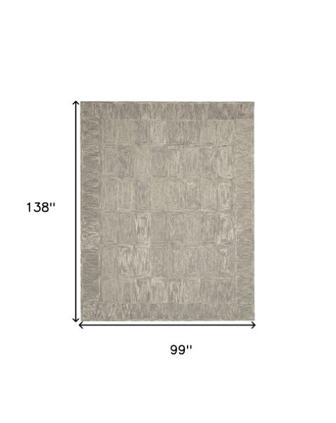 Homeroots 8' Gray Wool Geometric Area Rug – Stylish, Warm, Modern Design For Cozy Living Spaces And Elegance 8' X 12' Wool 553500