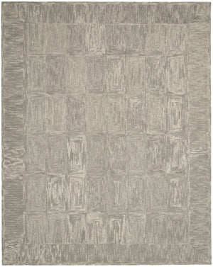 HomeRoots 8' Gray Wool Geometric Area Rug - Elegant, Durable Design for Contemporary Living Spaces and Comfort 8' X 12' 553500