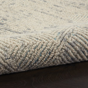 HomeRoots 8' Wool Area Rug in Ivory and Gray - Modern Geometric Design for Stylish Living Spaces & Comfort 8' X 10' 553501