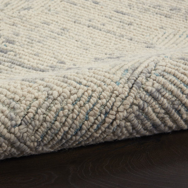 HomeRoots 8' Wool Area Rug in Ivory and Gray - Modern Geometric Design for Stylish Living Spaces & Comfort 8' X 10' 553501