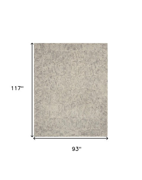 Homeroots 8' Luxurious Ivory And Gray Wool Geometric Area Rug - Perfect For Cozy Modern Home Décor! 8' X 10' Wool 553501