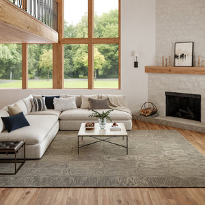 HomeRoots 8' Gray Wool Geometric Area Rug - Elegant, Durable Design for Contemporary Living Spaces and Comfort 8' X 10' 553502