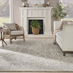 HomeRoots 8' Gray Wool Geometric Area Rug - Elegant, Durable Design for Contemporary Living Spaces and Comfort 8' X 10' 553502