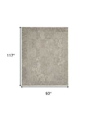 Homeroots 8' Gray Wool Geometric Area Rug – Stylish, Warm, Modern Design For Cozy Living Spaces And Elegance 8' X 10' Wool 553502