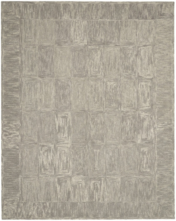 HomeRoots 8' Gray Wool Geometric Area Rug - Elegant, Durable Design for Contemporary Living Spaces and Comfort 8' X 10' 553502