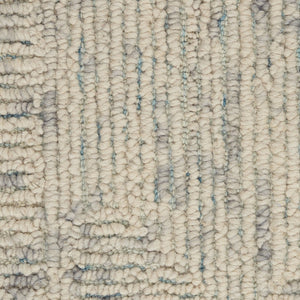 HomeRoots 8' Ivory and Gray Wool Runner Rug - Soft, Durable, and Stylish Geometric Design for Modern Spaces 553503