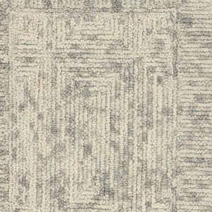 Homeroots 8' Ivory And Gray Wool Geometric Runner Rug - Modern Design For Hallways, Laundry Rooms & More!  Wool 553503