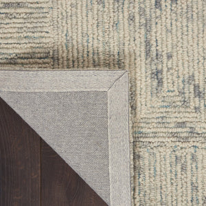 HomeRoots 8' Ivory and Gray Wool Runner Rug - Soft, Durable, and Stylish Geometric Design for Modern Spaces 553503
