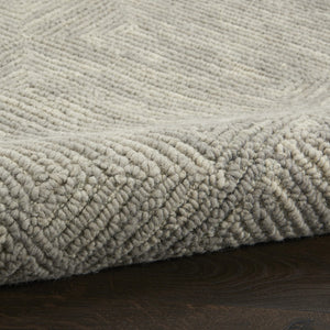 HomeRoots 8' Gray Wool Geometric Runner Rug - Soft, Durable, Modern Design Perfect for Hallways & Narrow Spaces! 553504
