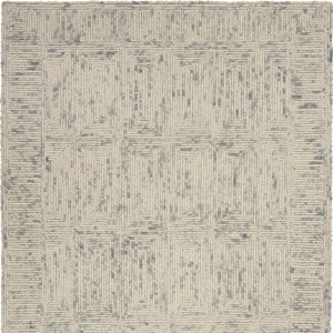 Homeroots 8' Luxurious Ivory And Gray Wool Geometric Area Rug - Perfect For Cozy Modern Home Décor! 5' X 7' Wool 553505