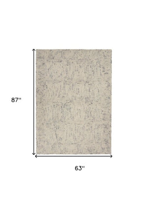 Homeroots 8' Luxurious Ivory And Gray Wool Geometric Area Rug - Perfect For Cozy Modern Home Décor! 5' X 7' Wool 553505