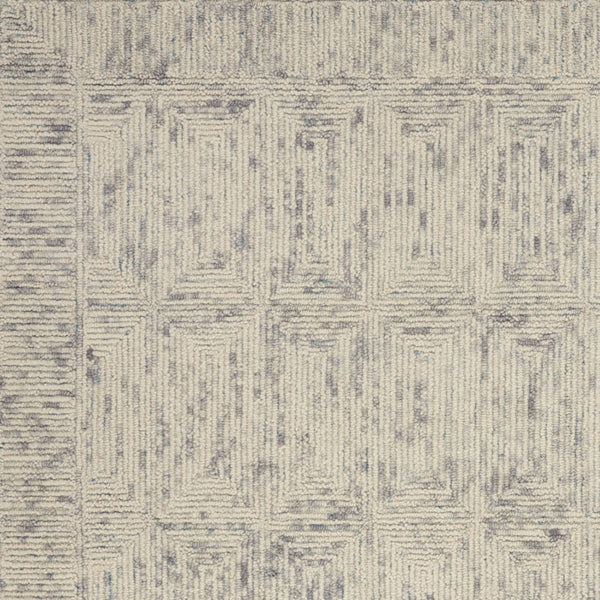 Homeroots 8' Luxurious Ivory And Gray Wool Geometric Area Rug - Perfect For Cozy Modern Home Décor! 5' X 7' Wool 553505