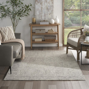 HomeRoots 8' Gray Wool Geometric Area Rug - Elegant, Durable Design for Contemporary Living Spaces and Comfort 5' X 7' 553506