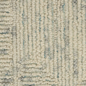 HomeRoots 8' Wool Area Rug in Ivory and Gray - Modern Geometric Design for Stylish Living Spaces & Comfort 4' X 6' 553507