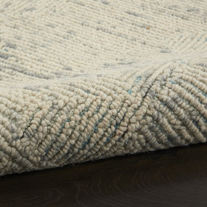 HomeRoots 8' Wool Area Rug in Ivory and Gray - Modern Geometric Design for Stylish Living Spaces & Comfort 4' X 6' 553507