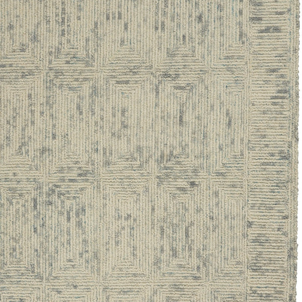 Homeroots 8' Luxurious Ivory And Gray Wool Geometric Area Rug - Perfect For Cozy Modern Home Décor! 4' X 6' Wool 553507