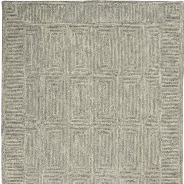 Homeroots 8' Gray Wool Geometric Area Rug – Stylish, Warm, Modern Design For Cozy Living Spaces And Elegance 4' X 6' Wool 553508