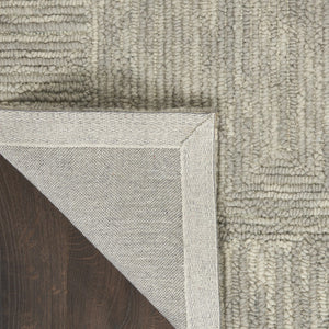 HomeRoots 8' Gray Wool Geometric Area Rug - Elegant, Durable Design for Contemporary Living Spaces and Comfort 4' X 6' 553508