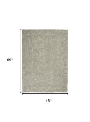 Homeroots 8' Gray Wool Geometric Area Rug – Stylish, Warm, Modern Design For Cozy Living Spaces And Elegance 4' X 6' Wool 553508
