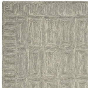 Homeroots 8' Gray Wool Geometric Area Rug – Stylish, Warm, Modern Design For Cozy Living Spaces And Elegance 4' X 6' Wool 553508