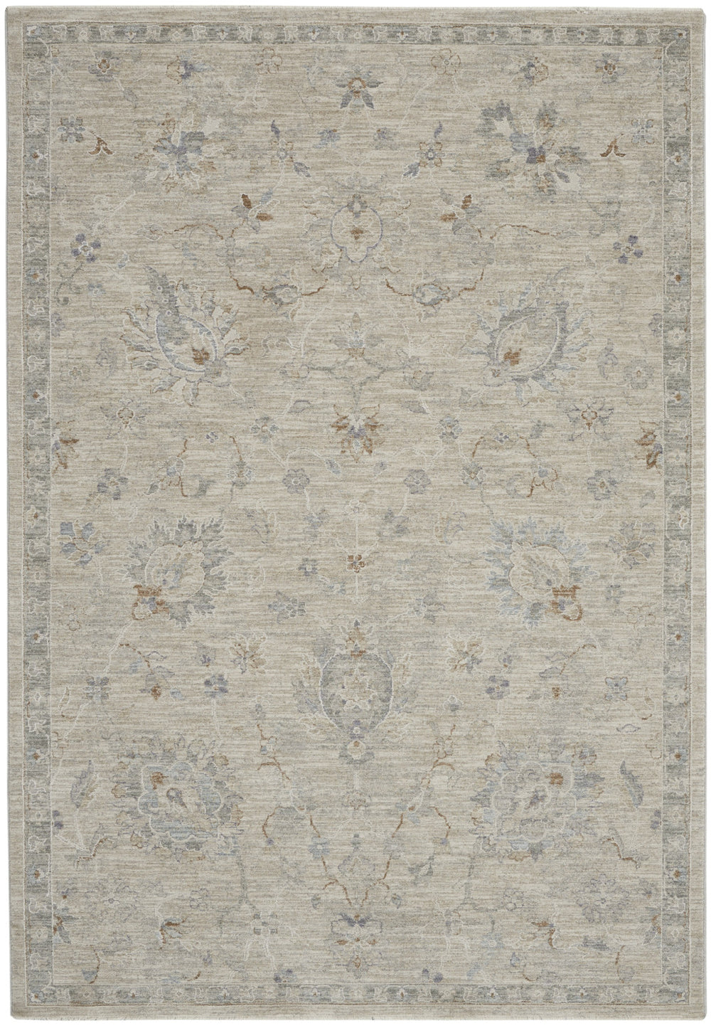Homeroots 4' X 6' Gray Floral Power Loom Area Rug  Polyester 553509