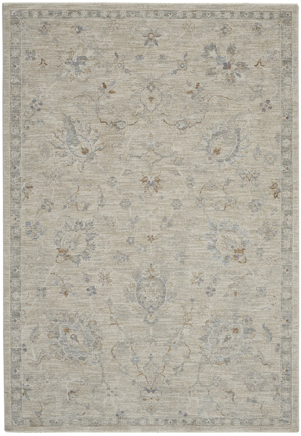 Homeroots 4' X 6' Gray Floral Power Loom Area Rug  Polyester 553509