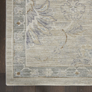 HomeRoots 5' Beige and Gray Floral Medallion Area Rug - Timeless Style for Living Rooms and Dining Spaces 4' X 6' 553509