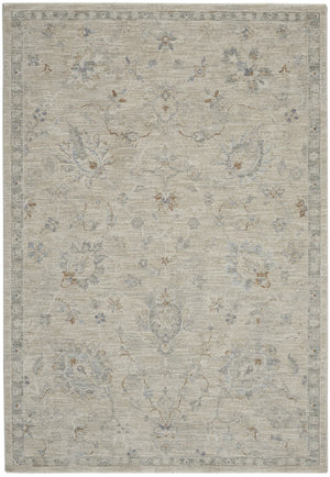 HomeRoots 5' Beige and Gray Floral Medallion Area Rug - Timeless Style for Living Rooms and Dining Spaces 4' X 6' 553509