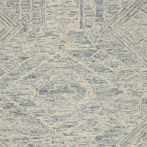 Homeroots 8' X 11' Tan And Blue Wool Geometric Area Rug  Wool 553510