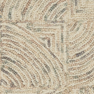 HomeRoots 8' Ivory Tan and Gray Wool Geometric Runner Rug - Soft, Durable, Modern Accent for Hallways & More 553515