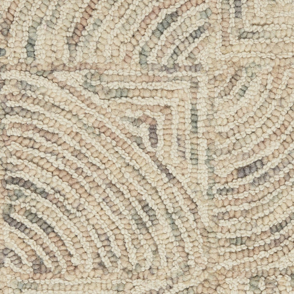 HomeRoots 8' Ivory Tan and Gray Wool Geometric Runner Rug - Soft, Durable, Modern Accent for Hallways & More 553515
