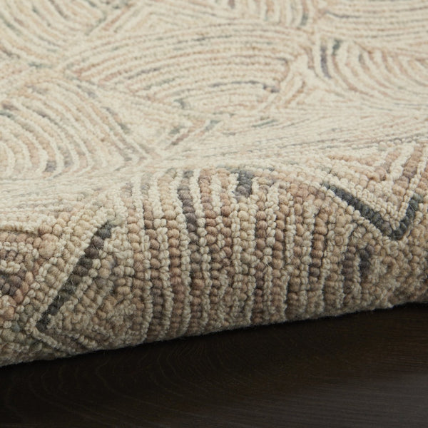 HomeRoots 8' Ivory Tan and Gray Wool Geometric Runner Rug - Soft, Durable, Modern Accent for Hallways & More 553515