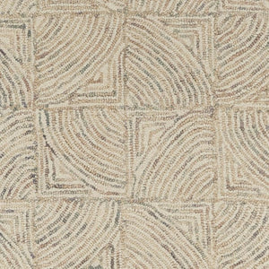 HomeRoots 8' Ivory Tan and Gray Wool Geometric Runner Rug - Soft, Durable, Modern Accent for Hallways & More 553515