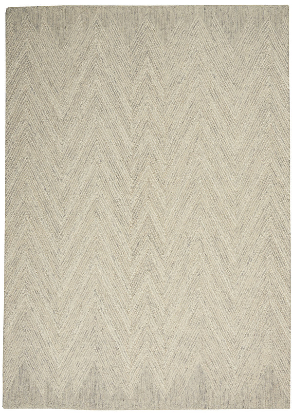 Homeroots 5' X 8' Ivory And Gray Wool Chevron Area Rug  Wool 553519