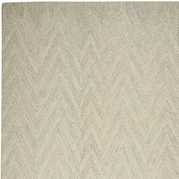 Homeroots 5' X 8' Ivory And Gray Wool Chevron Area Rug  Wool 553519