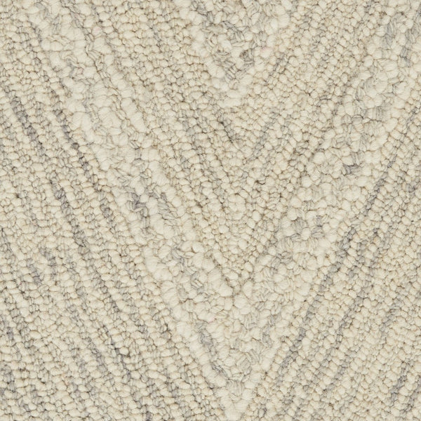 HomeRoots 5' Modern Ivory and Gray Wool Chevron Area Rug – Soft, Stylish Accent for Living Rooms & Bedrooms 5' X 8' 553519